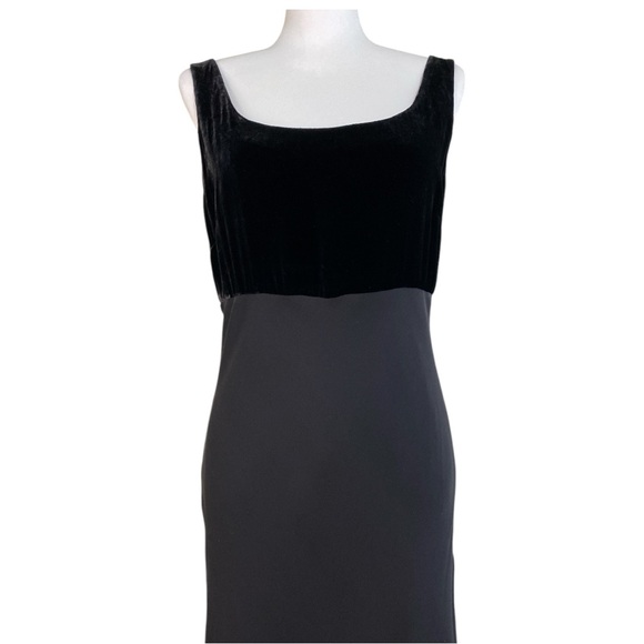 Lauren by Ralph Lauren Silk/Velvet Sleeveless Dress Black Maxi Size 12 - Picture 2 of 9